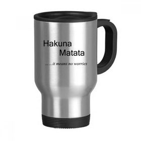 Dıythinker 368 ml No Worries Sözü Paslanmaz Çelik Seyahat Seyahat Tutacaklı Kupa