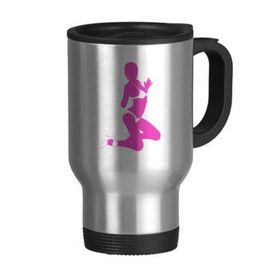 Dıythinker 368 ml Pembe Bikini Güzellik Kadın Paslanmaz Çelik Seyahat Kulplu Bira Kupa