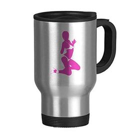 Dıythinker 368 ml Pembe Bikini Güzellik Kadın Paslanmaz Çelik Seyahat Kulplu Bira Kupa