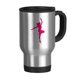 Dıythinker 368 ml Pembe Dolgun Dans Bale Kız Paslanmaz Çelik Seyahat Bira Saplı Kupa