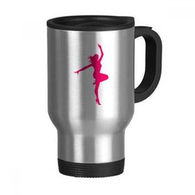 Dıythinker 368 ml Pembe Dolgun Dans Bale Kız Paslanmaz Çelik Seyahat Bira Saplı Kupa
