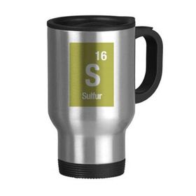 Dıythinker 368 ml S Kükürt Kimyasal Element Bilim Paslanmaz Çelik Seyahat Bira Kulplu Kupa