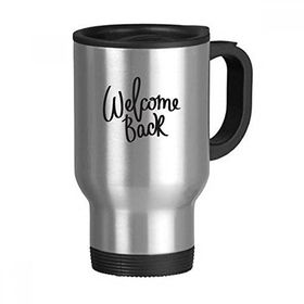 Dıythinker 368 ml Welcome Back Sözü Paslanmaz Çelik Seyahat Seyahat Tutacaklı Kupa