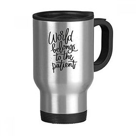 Dıythinker 368 ml World Belongs To The Patient Sözü Paslanmaz Çelik Seyahat Seyahat Saplı Kupa