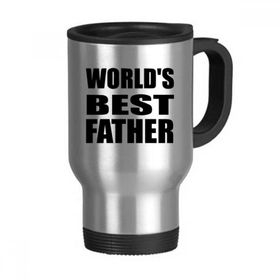 Dıythinker 368 ml World's Best Father Festival Alıntı Paslanmaz Çelik Seyahat Seyahat Saplı Kupa