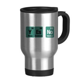 Dıythinker 368 ml Yes No Chemical Element Science Paslanmaz Çelik Seyahat Kulplu Bira Kupa