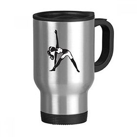 Dıythinker 368 ml Yoga Kız Esneme Sağlıklı Spor Silüeti Paslanmaz Çelik Seyahat Seyahat Saplı Kupa