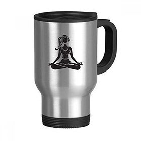 Dıythinker 368 ml Yoga Kız Sağlıklı Tutun Çapraz Bacaklı Spor Silüeti Paslanmaz Çelik Seyahat Seyahat Saplı Kupa