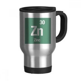 Dıythinker 368 ml Zn Çinko Kimyasal Element Bilim Paslanmaz Çelik Seyahat Kulplu Bira Kupa