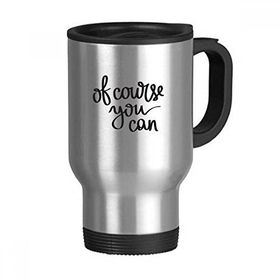 Dıythinker 378 ml Of Course You Can Quote Paslanmaz Çelik Seyahat Seyahat Saplı Kupa