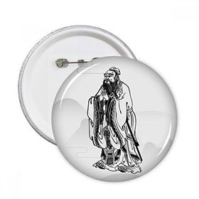 Dıythinker 5 Adet Dao Religion Çin Lao Tzu Yuvarlak İğneler Rozet Düğme Giysi Dekorasyon Çok Renkli