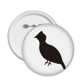 Dıythinker 5 Adet L Black Grouse Hayvan Portrayal Yuvarlak İğneler Rozet Düğme Giysi Dekorasyon