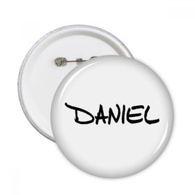 Dıythinker 5 Adet L Özel El Yazısı İngilizce İsim Daniel Yuvarlak İğneler Rozet Düğme Giysi Dekorasyon