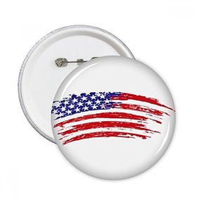 Dıythinker 5 Adet L Yıldızlar ve Şeritler Bükülür Amerika Ülke Bayrağı Yuvarlak İğneler Rozet Düğme Giysi Dekorasyon
