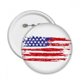 Dıythinker 5 Adet M Yıldızlar ve Çizgiler Hava Fırçalama Amerika Bayrağı Ülke Yuvarlak İğne Rozet Düğme Giysi Dekorasyon