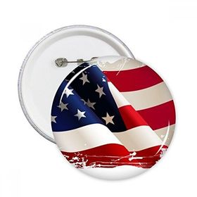 Dıythinker 5 Adet M Yıldızlar ve Çizgiler Hava Fırçalama Amerika Bayrağı Ülke Yuvarlak İğne Rozet Düğme Giysi Dekorasyon