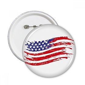 Dıythinker 5 Adet M Yıldızlar ve Çizgiler Özel Amerika Ülke Bayrağı Yuvarlak İğne Rozet Düğme Giysi Dekorasyon
