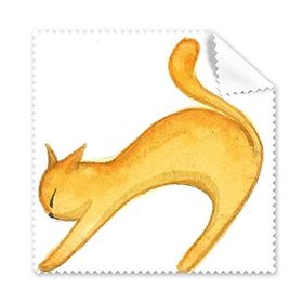Dıythinker 5 Adet Miaoji Resim Turuncu Kedi Suluboya Gözlük Temizleme Bezi ve Telefon Ekran Temizleyici