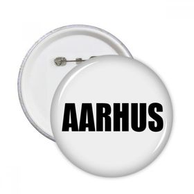 Dıythinker 5 Adet S Aarhus Danimarka Şehir Adı Yuvarlak İğneler Rozet Düğme Giysi Dekorasyon