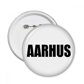 Dıythinker 5 Adet S Aarhus Danimarka Şehir Adı Yuvarlak İğneler Rozet Düğme Giysi Dekorasyon