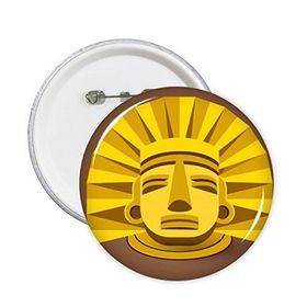 Dıythinker 5 Adet S Antik Mısır Soyut Dekoratif Desen Kurban Firavun Altın Heykel Sanat Desen Yuvarlak İğneler Rozet Düğme Giyim Dekorasyon