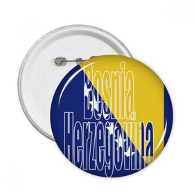 Dıythinker 5 Adet S Bosna Hersek Bayrağı İsim Yuvarlak İğneler Rozet Düğme Giysi Dekorasyon