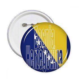Dıythinker 5 Adet S Bosna Hersek Bayrağı İsim Yuvarlak İğneler Rozet Düğme Giysi Dekorasyon