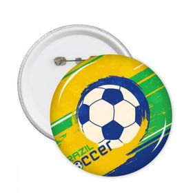 Dıythinker 5 Adet S Brezilya Futbol Futbol Sporları Yuvarlak İğneler Rozet Düğme Giysi Dekorasyon
