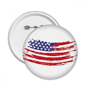 Dıythinker 5 Adet S Bükülmüş Yıldızlar ve Çizgiler Amerika Ülke Bayrağı Yuvarlak İğneler Rozet Düğme Giysi Dekorasyon