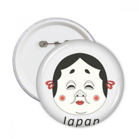 Dıythinker 5 Adet S Geleneksel Japon Komik Kadın Maskesi Yuvarlak İğneler Rozet Düğme Giysi Dekorasyon