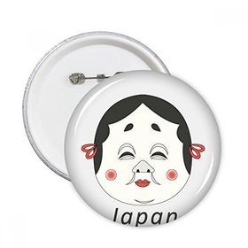 Dıythinker 5 Adet S Geleneksel Japon Komik Kadın Maskesi Yuvarlak İğneler Rozet Düğme Giysi Dekorasyon