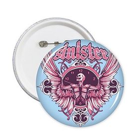 Dıythinker 5 Adet S Grafiti Sokak Kültürü Mavi Pembe Kafatası Açı Saat Sinister Amerikan Tasarım Sanat İllüstrasyon Desen Yuvarlak İğneler Rozet Düğme Giysi Dekorasyon