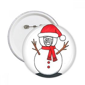 Dıythinker 5 Adet S Noel Kardan Adam Horus Eşarp Dal Yuvarlak İğneler Rozet Düğme Giysi Dekorasyon