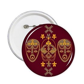 Dıythinker 5 Adet S Orta Çağ Kültür Din Kırmızı Maske Sanat İllüstrasyon Desen Yuvarlak İğne Rozet Düğme Giysi Dekorasyon