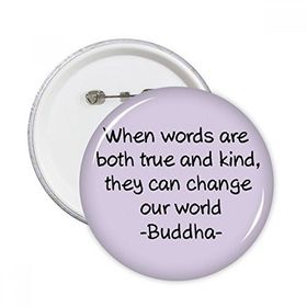 Dıythinker 5 Adet S True Words Change World Buda Alıntı Yuvarlak İğneler Rozet Düğme Giysi Dekorasyon
