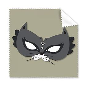 Dıythinker 5 Adet Siyah Kedi Maskesi Happy Carnival Of Venice Gözlük Temizleme Bezi ve Telefon Ekran Temizleyici