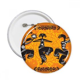 Dıythinker 5 Adet XL Dance People Meksika Totems Meksika Flütlü Yuvarlak İğne Rozet Düğme Giysi Dekorasyon