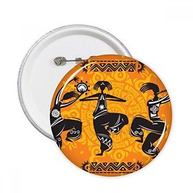 Dıythinker 5 Adet XL Dance People Meksika Totems Meksika Flütlü Yuvarlak İğne Rozet Düğme Giysi Dekorasyon