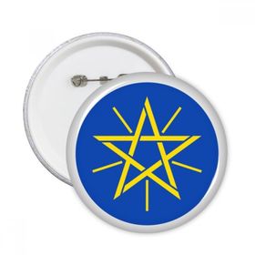 Dıythinker 5 Adet XL Erhiopia Afrika Ulusal Amblem Yuvarlak İğneler Rozet Düğme Giysi Dekorasyon