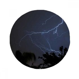 Dıythinker 60x50 cm Çok Renkli Yuvarlak Gece Karanlık Orman Bilim Doğa Manzarası Kaymaz Zemin Evcil Hayvan Matı