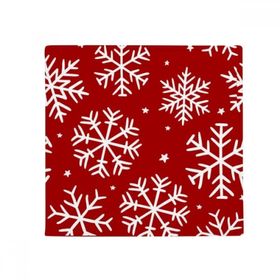 Dıythinker 60x50 cm Kare Noel Kar Tanesi Kırmızı Festival Kaymaz Zemin Evcil Hayvan Matı