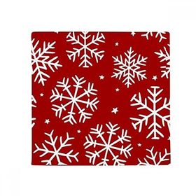 Dıythinker 60x50 cm Kare Noel Kar Tanesi Kırmızı Festival Kaymaz Zemin Evcil Hayvan Matı