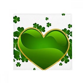 Dıythinker 60x50 cm Kare Yonca Kalp İrlanda St.Patrick's Day Kaymaz Zemin Evcil Hayvan Matı