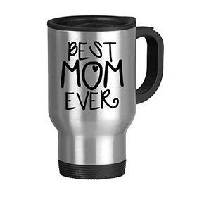 Dıythinker 623 ml Best Mom Ever Kelimeler Sözler Aile Anneler Günü Paslanmaz Çelik Seyahat Seyahat Kulplu Kupa
