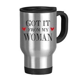 Dıythinker 623 ml For My Man It From My Woman Sevgililer Günüsi Paslanmaz Çelik Seyahat Seyahat Kulplu Kupa
