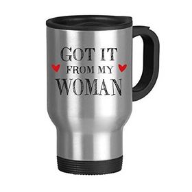 Dıythinker 623 ml For My Man It From My Woman Sevgililer Günüsi Paslanmaz Çelik Seyahat Seyahat Kulplu Kupa
