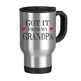 Dıythinker 623 ml It From My Grandpa Grandchildren Büyükbaba Paslanmaz Çelik Seyahat Seyahat Kulplu Kupa