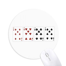 Dıythinker 7 Kalp Kürek Elmas Kulüp Desenli Baskılı Yuvarlak Kaymaz Kauçuk Mouse Pad