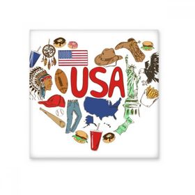 Dıythinker ABD Amerika Aşk Kalp Manzara Gümrük Simgesi Hayvanlar Ulusal Bayrak Yerini Diyet Seramik Bisk Fayans Dekorasyon 20x20 cm Seramik Karo