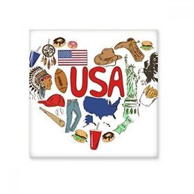 Dıythinker ABD Amerika Aşk Kalp Manzara Gümrük Simgesi Hayvanlar Ulusal Bayrak Yerini Diyet Seramik Bisk Fayans Dekorasyon 20x20 cm Seramik Karo